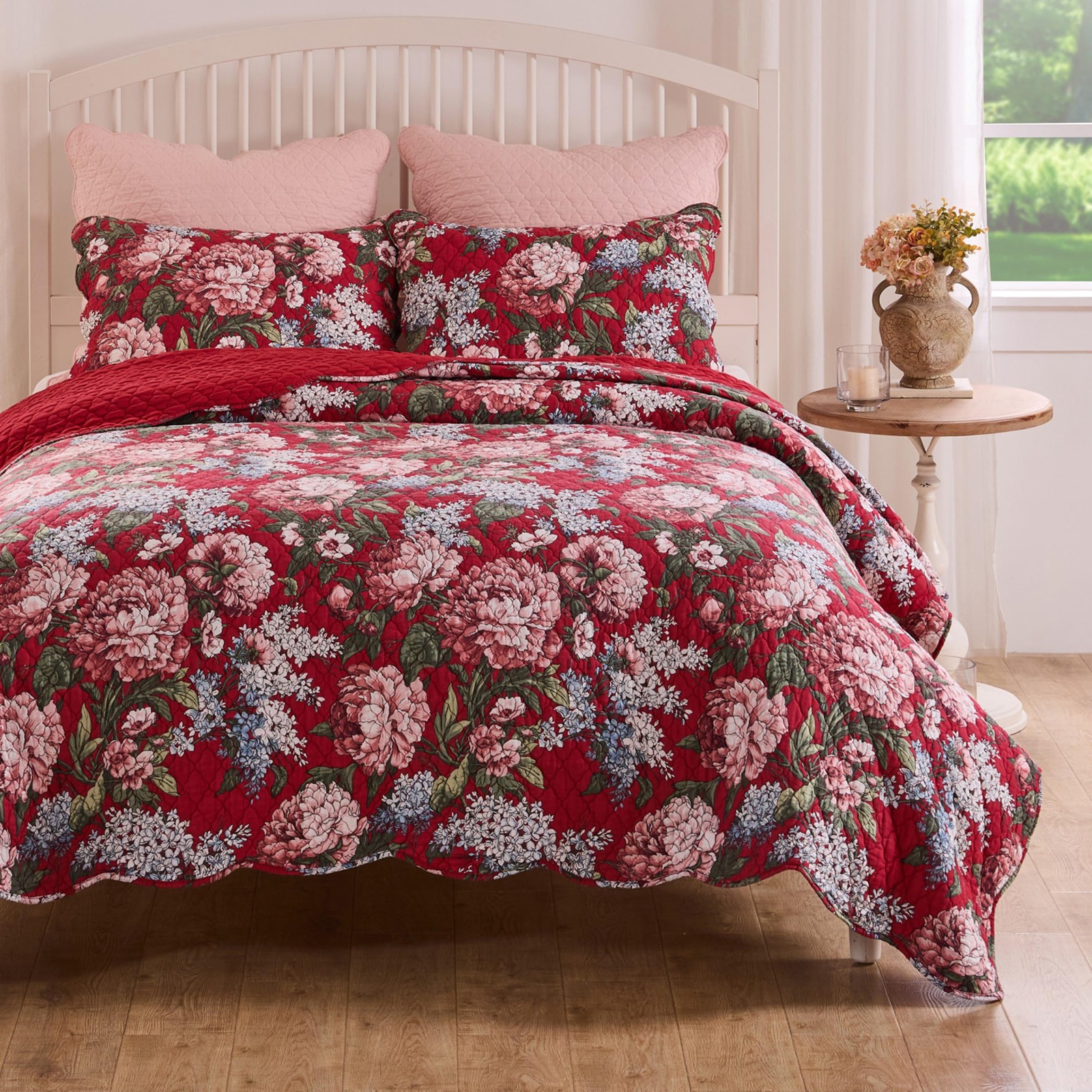Greenland Home Millie Traditional Floral Cotton-Rich Quilt S
