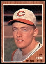 1962 Topps #364  KEN HUNT  Cincinnati Reds   NM