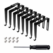 8pcs Cubicle Hooks Universal Partition Hanger Set Metal Black