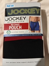 Jockey Boxer Briefs No Chafe Pouch 3 Pack Size Small 28  -30  Red Gray Black NWT