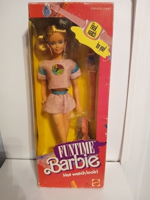 VINTAGE 1986 FUNTIME BARBIE DOLL HOT WATCH LOOK MATTEL NEW IN BOX # 1738