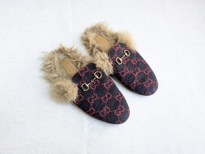 Gucci Princetown Horsebit Loafers Monogram Men 7 40 Fur  display picture 2