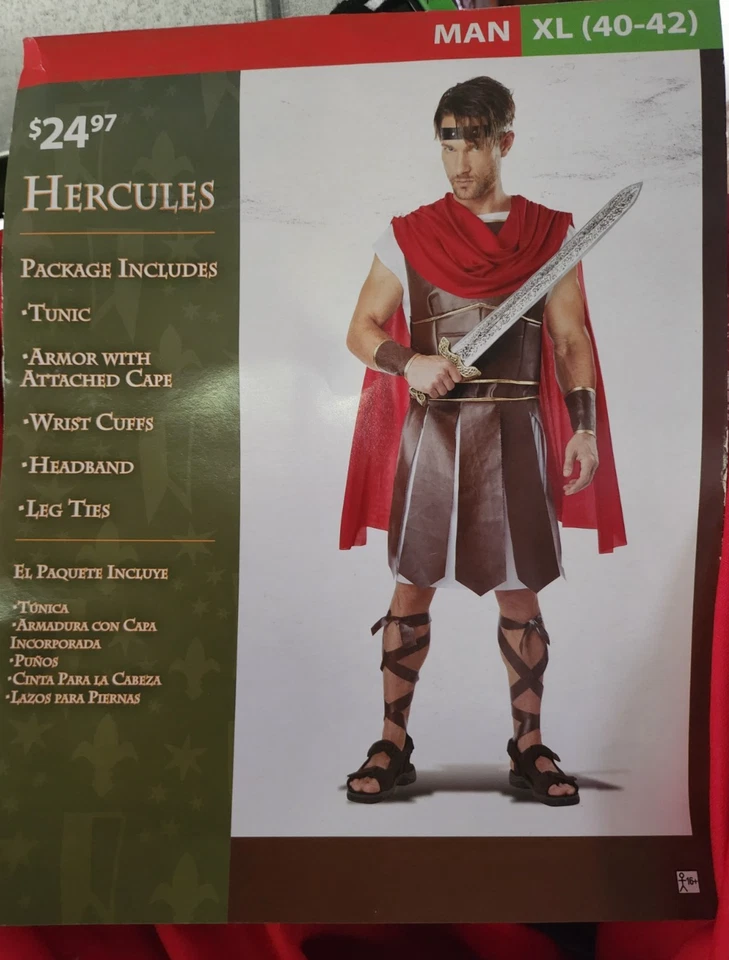 Disfraz de Halloween Hércules para hombre XL 40-42 nuevo no incluye zapatos Foto 4 de 4