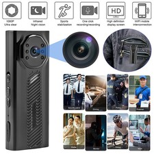 Mini Police Body Camera HD 1080P Camcorder 180 Video DVR IR Night Cam Back Clip
