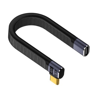5 inch Flat Short USB C Extension Cable 240W Right Angle 40Gbps Extender