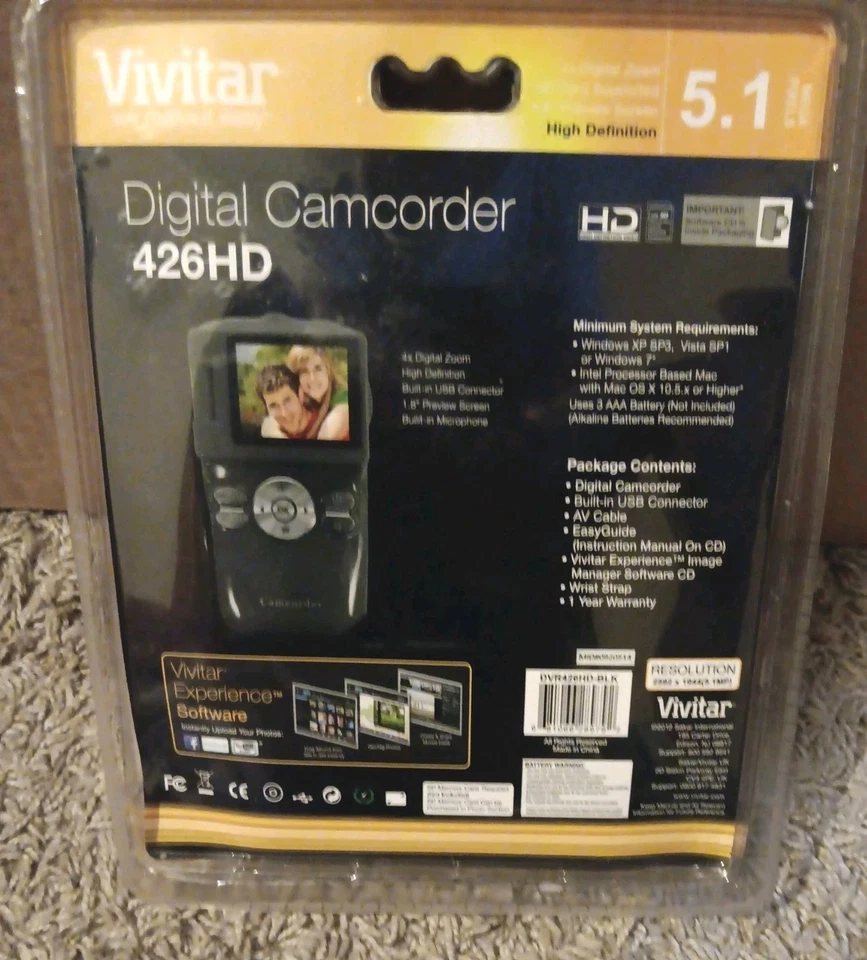 Vivitar DVR 426HD Camcorder - Black SEALED - Image 4 of 4