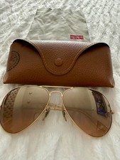 Ray-Ban RB3025 Aviator Large Metal Gold Rose Mirror Sunglasses Case