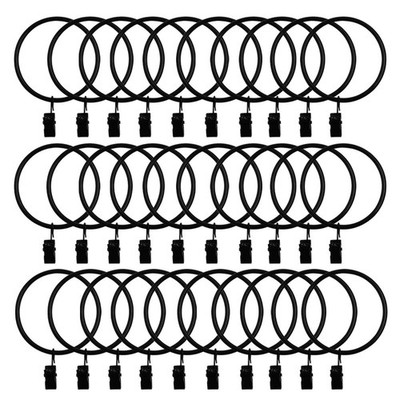 30 Pack Strong Iron Metal Curtain Rings with Clips 2.5 Inch Diameter, Decorat...