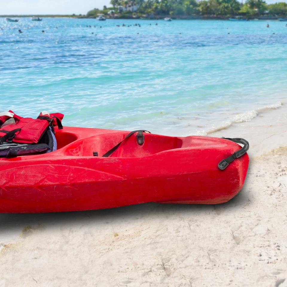 4 Pcs 11.41 Inch Rubber Carry Handle with 1 Hole Base Black for Kayak Boat Canoe Foto 2 de 4