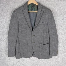 ALTEA ITALY ROBERTO MEN'S BLAZER size 52 / LARGE L WOOL CHECK GRAY PLAID JACKET