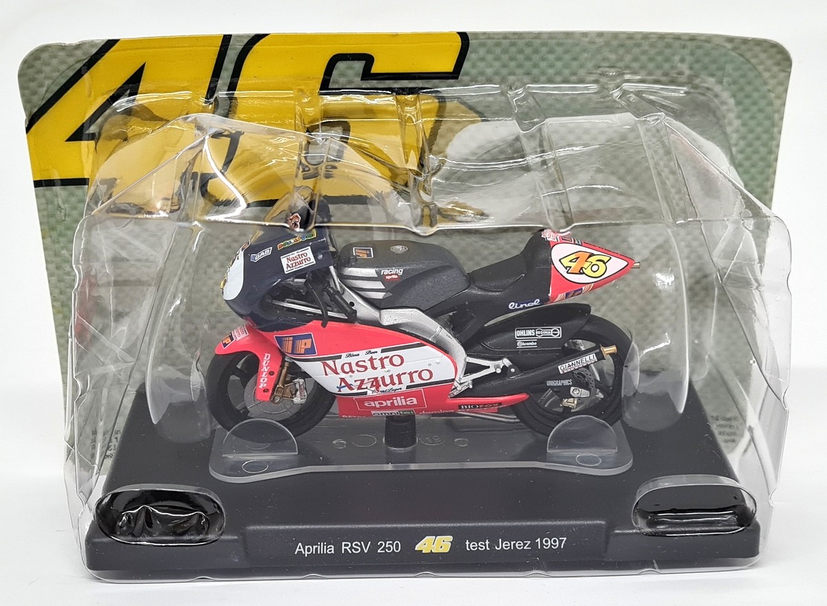 LEO 1/18 Aprilia RSV 250 Test Jerez 1997 Valentino Rossi Model Motorbike