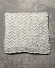 Ziggy Baby Muslin Blanket Chevron White Gray Zig Zag Soft Swaddle Lovey 47"x47"
