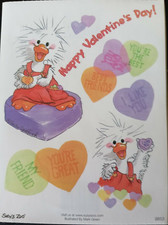 SUZY'S ZOO "HAPPY VALENTINE'S DAY STICKER SHEET 9853