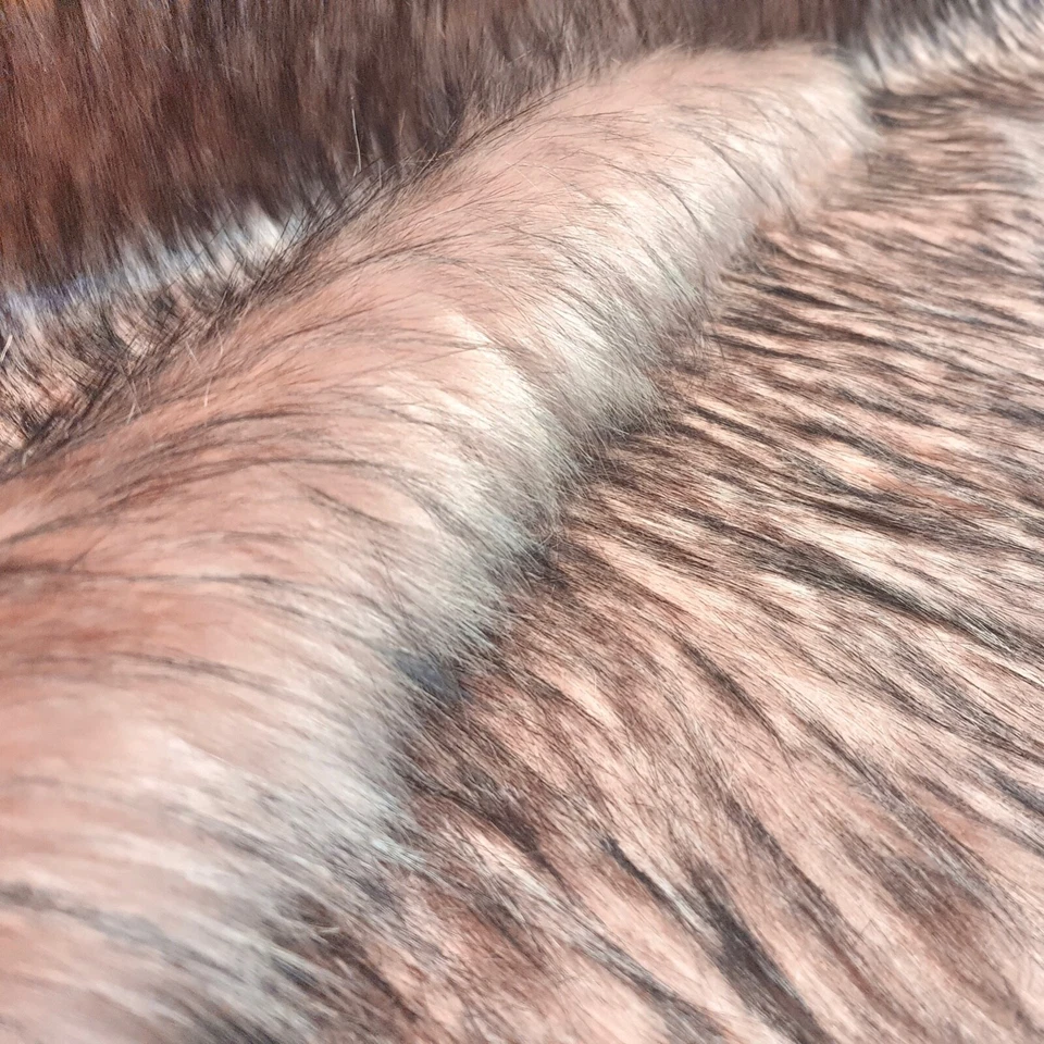 Webpelz Langhaar kuscheliges Kunstfell Stoff Fell Rosa Schwarz meliert Deko - Bild 4 von 4