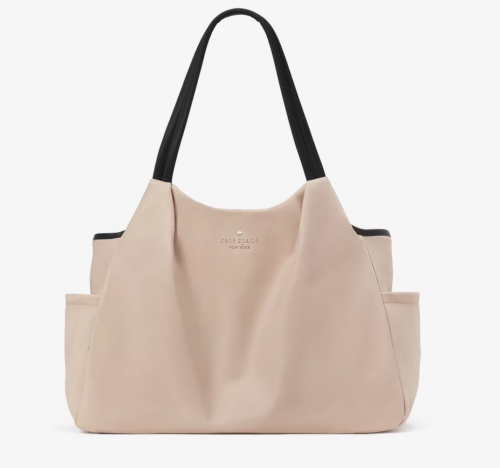 Kate Spade Chelsea Large Baby Diaper Bag Tote in Warm Beige with Changing Pad