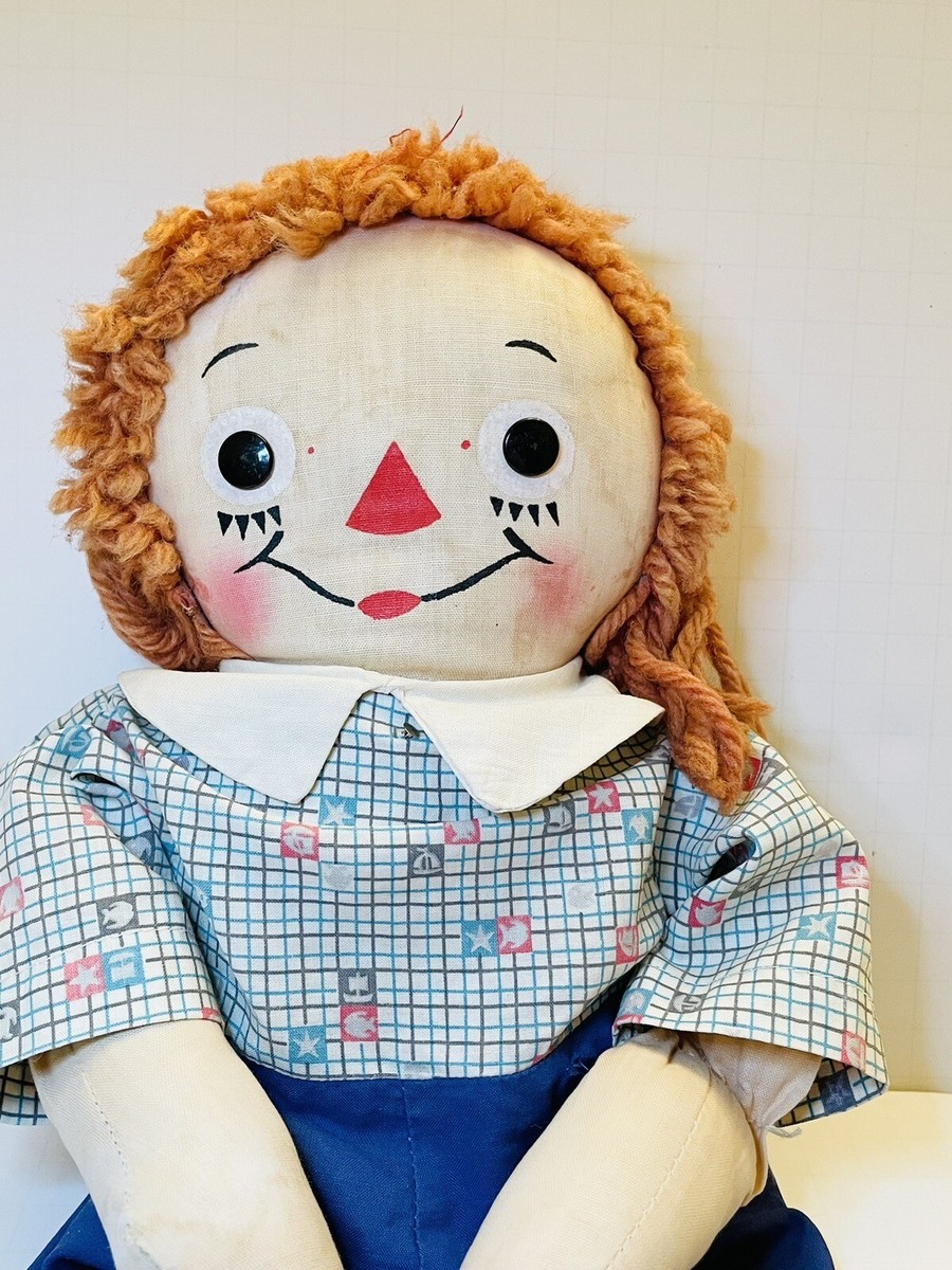 Vintage Raggedy Andy Doll Georgene Novelties 18” Circa late 1940s