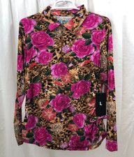 Women's Ibkul Ruched Side Active Shirt Large NWT