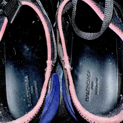 Balenciaga Race Trainers Swede Black pink and Navy Blue Size 37 - US 6.5 - 第 9/12 張圖片