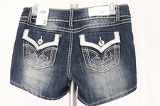 YMI Junior's Women's Size 3 Waist 29" Blue Thick Stitch Denim Jean Shorts NWT