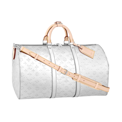 Louis Vuitton Keepall Bandouliere 50 Silver Mirror Monogram