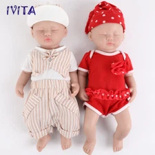 IVITA 15" Lifelike Reborn Baby Full Silicone Doll Sleeping Boy/Girl Xmas Gift