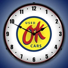 OK Used Cars Wall Clock, LED Lighted