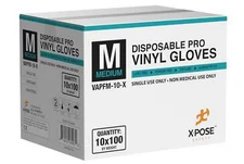 1000 Clear Vinyl Powder Free Gloves,Single Use, Non Latex Non Exam Size Medium