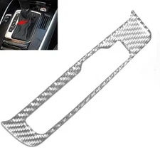 Real Carbon Fiber Silver Center Gear Shift Panel Trim Cover Fits 13-16 A4 A5 Q5