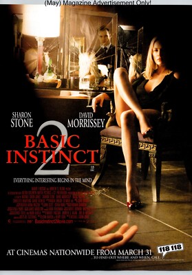 Basic Instinct 2 Sharon Stone Cinema Movie Promo 2006 Full Page Print Ad