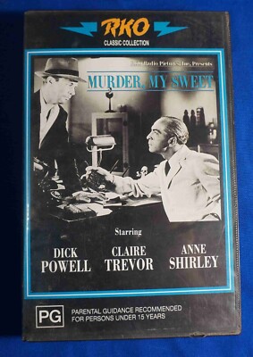 MURDER MY SWEET VHS VIDEO Pal 1944 Dick Powell Clair Trevor Raymond ...