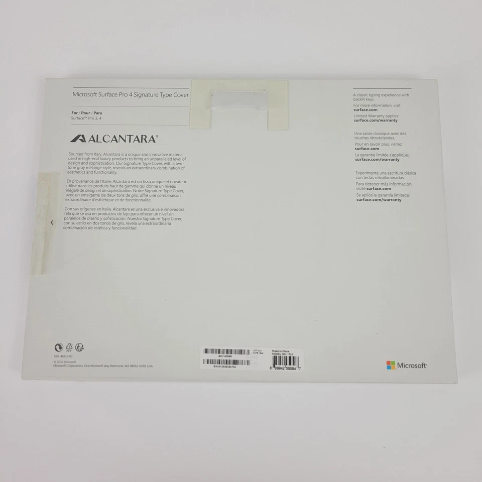 Microsoft Surface Pro Keyboard Signature Type Cover 1725 For 3 4 5 6 7 QC7-00098 - Image 3 of 3