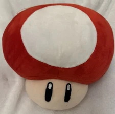 2004 Super Mario Super Red Toad Head 8.5” Hanging Plush Toy Nintendo Banpresto