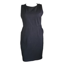 Old Navy Dress Womens Size LP Large Petite Solid All Black Sleeveless Zip Back