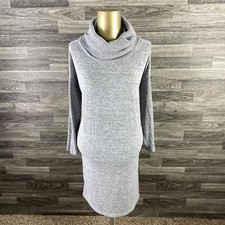 GAP Cowl Neck Stretch Long Sleeve Grey Sweater Dress Women's Size Small