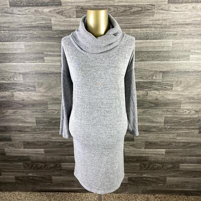 GAP Cowl Neck Stretch Long Sleeve Grey Sweater Dress Women's