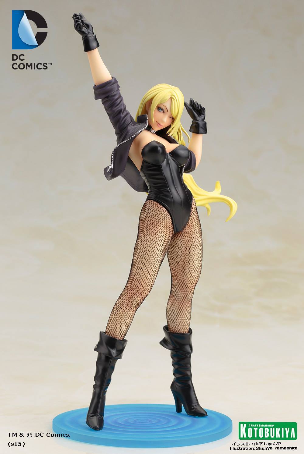Figurine Kotobukiya Black Canary DC style Bishoujo avec veste en similicuir sculpté