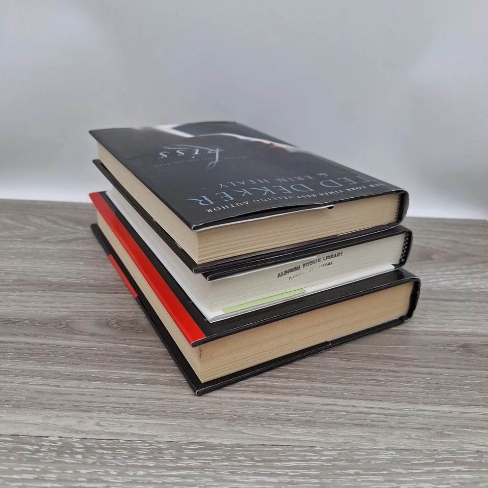 Psychological Thriller Lot of 3 Ted Dekker Hardcover Books Kiss Burn Red HCDJ - Image 4 of 4