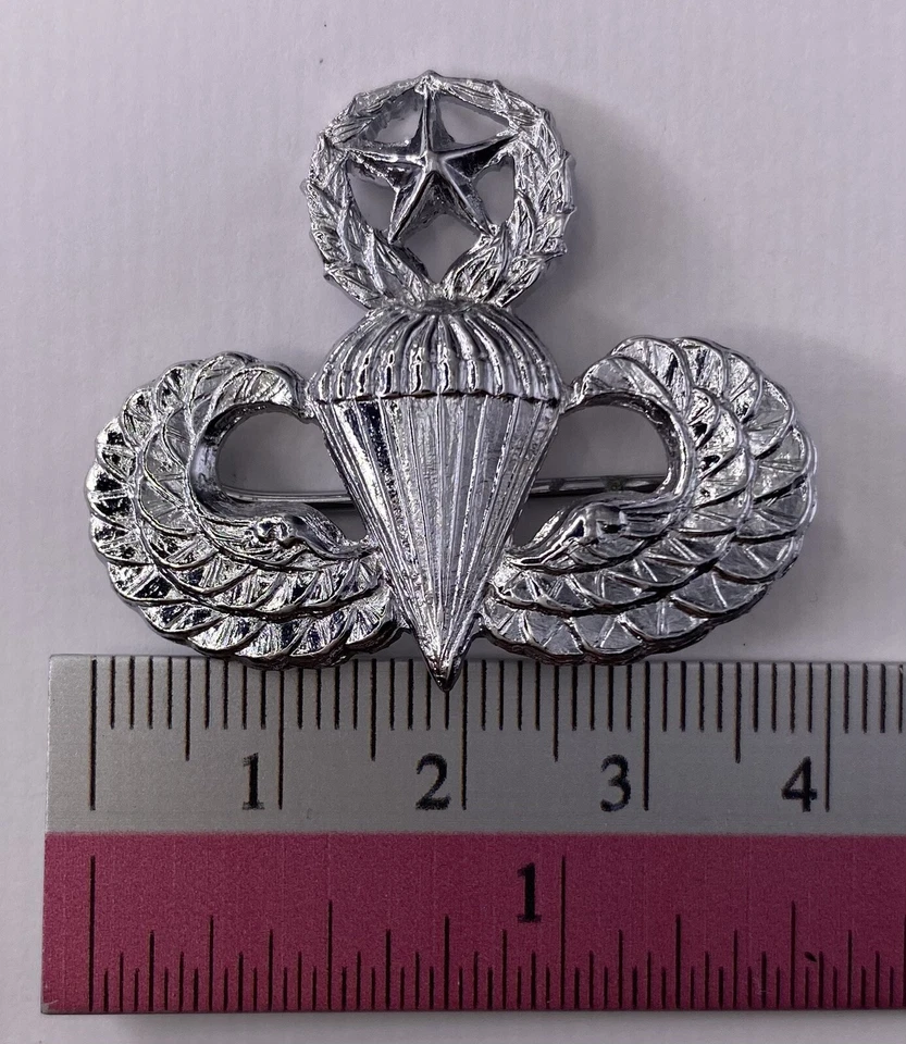 "Alas de paracaídas originales de Estados Unidos, plata P, era de la guerra de Vietnam, hechas en Tailandia 1,5""" Foto 2 de 3