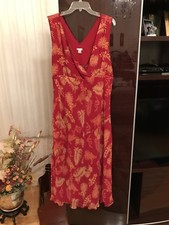 Lapis 2X Red Multicolor Dress with Beaded Accent