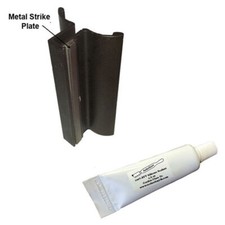 4" Oil Rubbed Bronze Frameless Shower Door Handle Metal Strike/Silicone Sealant