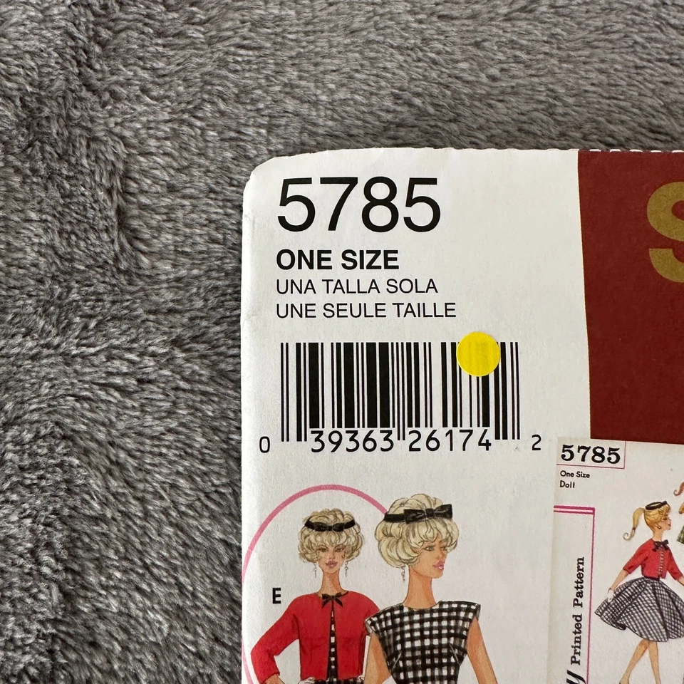 Simplicity Pattern 5785 11.5" Doll Fashion Doll Clothes Coat Blouse Shorts - Image 2 of 4