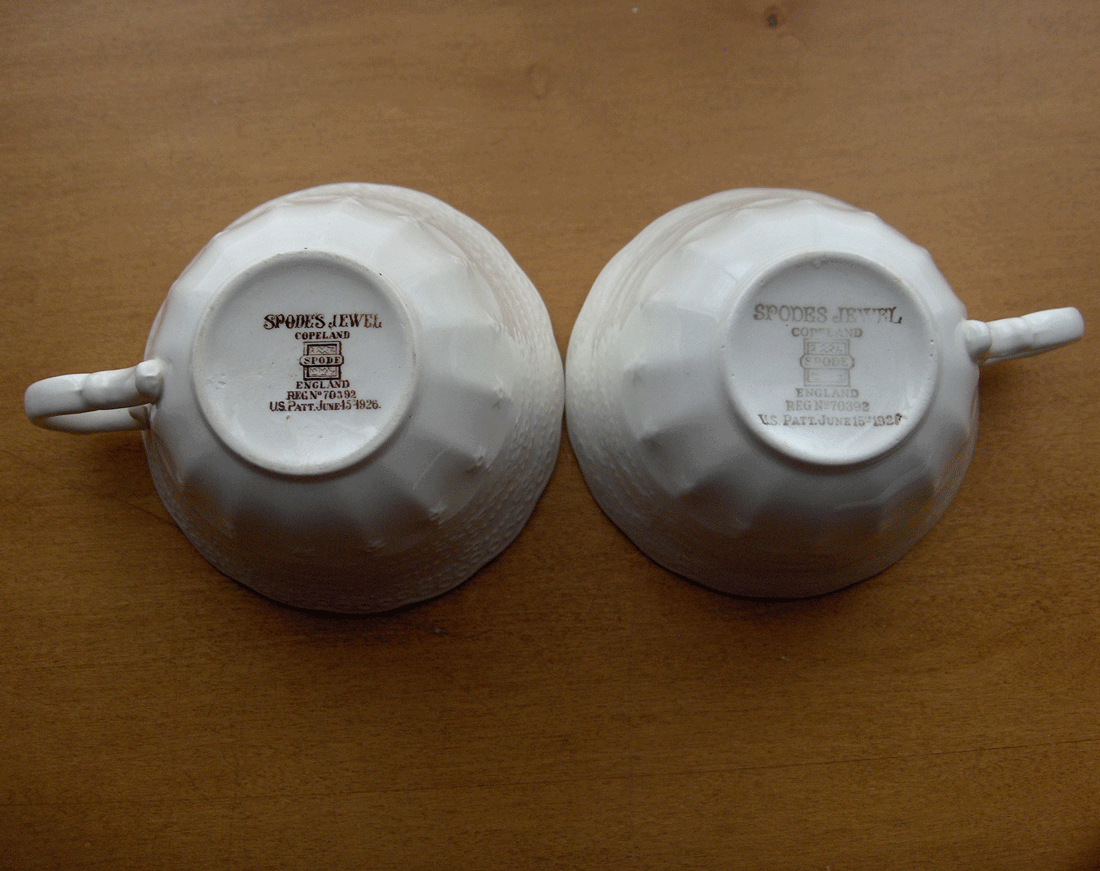 Spode Jewel 2 cup sets~Copeland Spode~1926~made in England-No