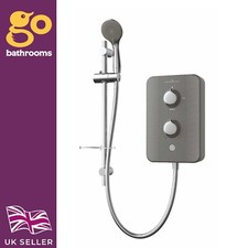 Gainsborough Slim Duo 9.5kW Electric Shower Grey 3 Spray Head Handset Bathroom