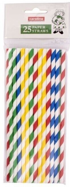 25x Caroline Eco Recyclable Paper Outdoor Party Summer Cocktail Drinking Straws