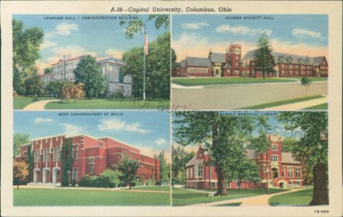 Columbus, Ohio - Capital University, school, now in Bexley - Vintage OH Postcard