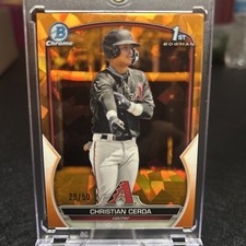 Christian Cerda 2023 Bowman Chrome Prospects Orange Ice Refractor /50