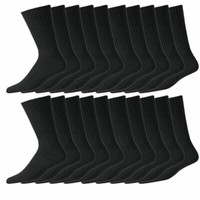  15 Pairs Of Men's Sport Socks, Black Cotton Rich Cushion Sole Socks, Size 6-11