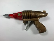 Vintage Mid-Century Gold  Red SPACE RAZER Ray Gun Space Gun WORKS SPARKS
