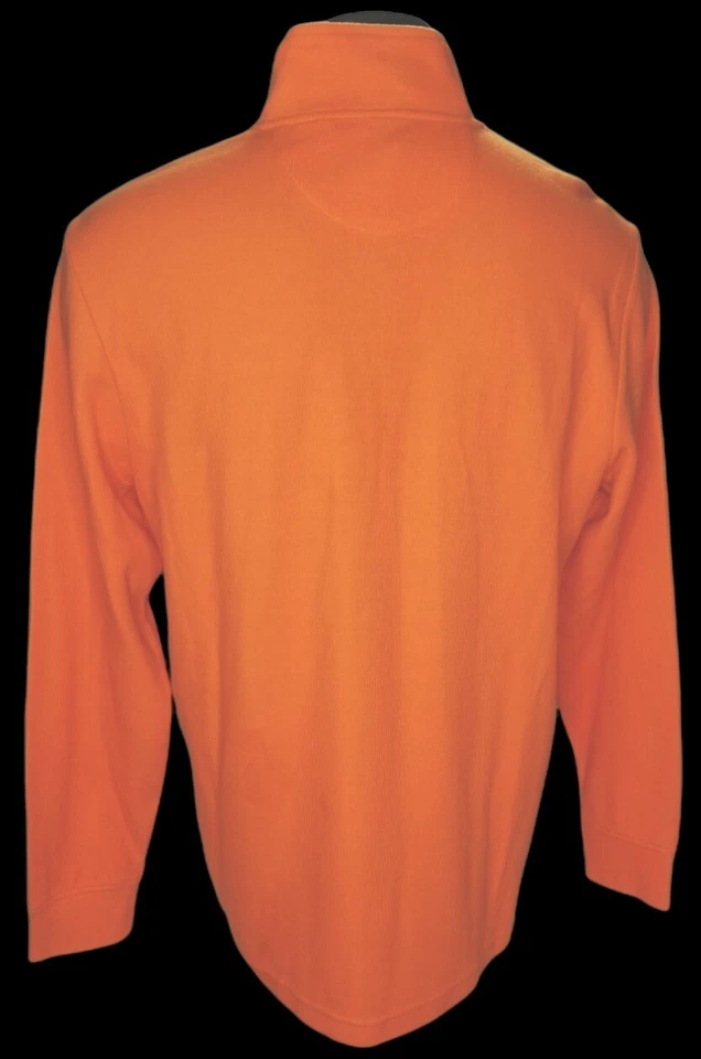 Chaps Mock Neck Sweater SZ XL Men's Quarter Zip Mock Spring Orange NWT Top  - Image 4 of 4