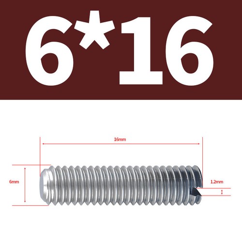 A2 Edelstahl Längsschlitz Gewindestifte mit Flachkopf M2 M2.5 M3 M4 M5 M6 M8 M10 - Picture 52 of 72